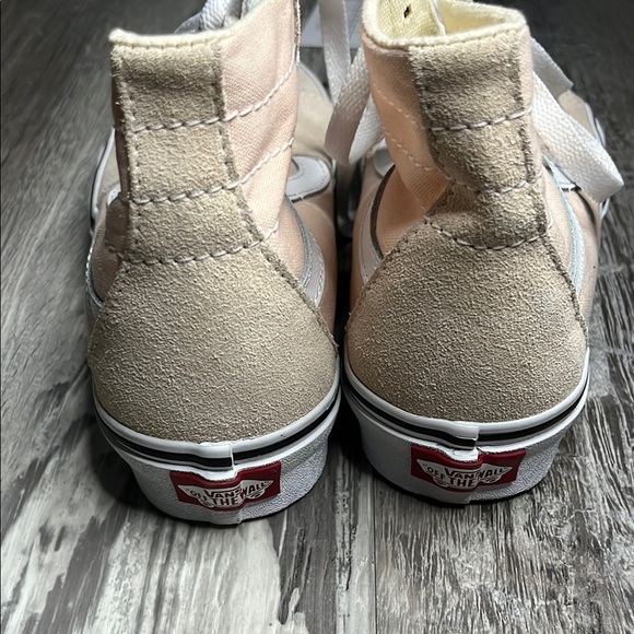 Vans Women's High-Top Sneakers - Pink and White - Picture 3 of 7